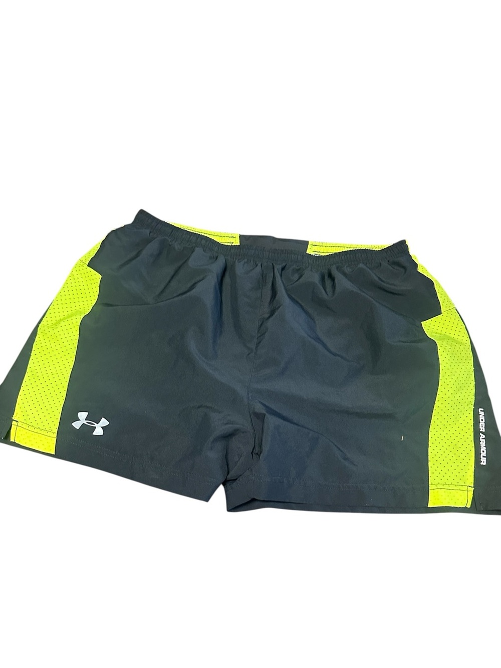 Under Armour Men's Black with Neon Yellow Panel Athletic Shorts